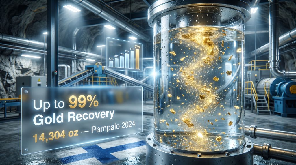 Sofi Alchemist gold recovery at Endomines Pampalo mine technology visualization