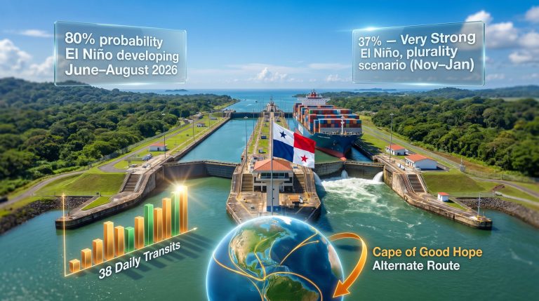 Panama Canal El Nino transit restrictions infographic