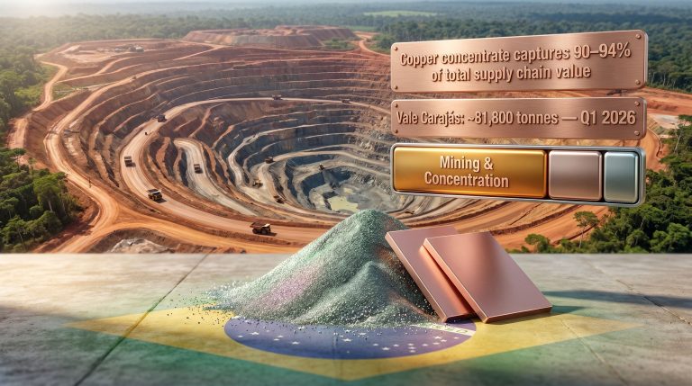 Vale copper cathodes in Brazil mining infographic