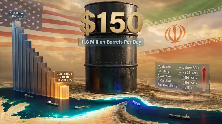 Rystad oil price $150 Iran conflict graphic