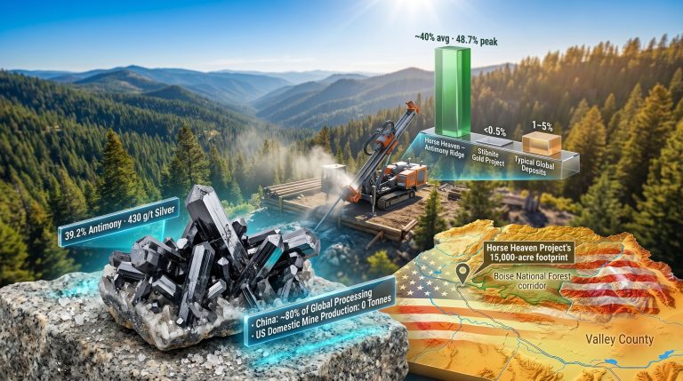 Resolution Minerals Idaho antimony project comparison infographic