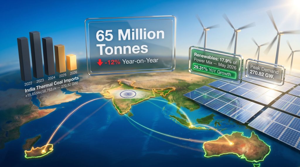 India thermal coal imports four-year low infographic