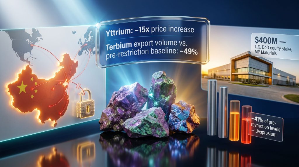 China rare earth export restrictions infographic illustration