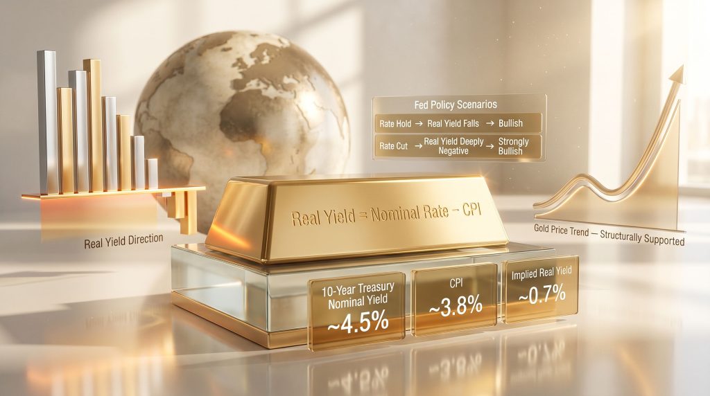 gold bullish on lower real yields and inflation chart