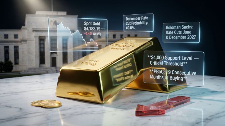 gold falls on December Fed rate hike odds chart