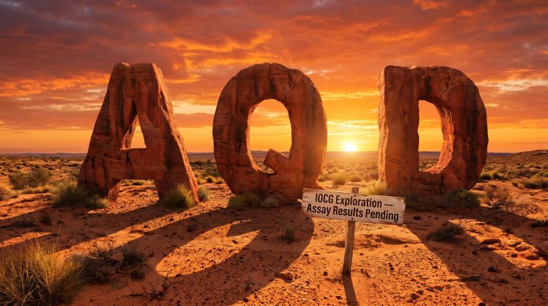 Ausquest Ltd-AQD-AQD desert rock letters at sunset