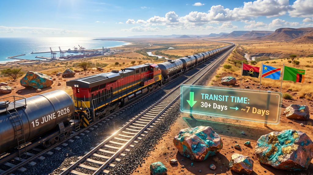 Lobito Corridor railway reopening speeds copper exports