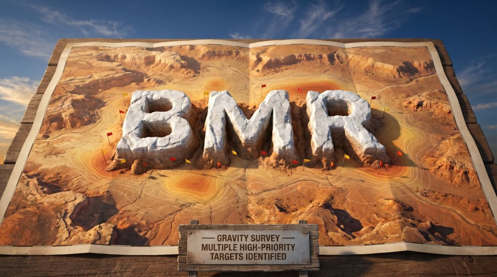 Ballymore Resources Ltd-BMR-BMR gravity survey target map