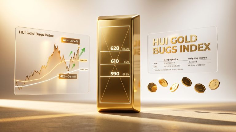 HUI Gold Bugs Index correction chart analysis