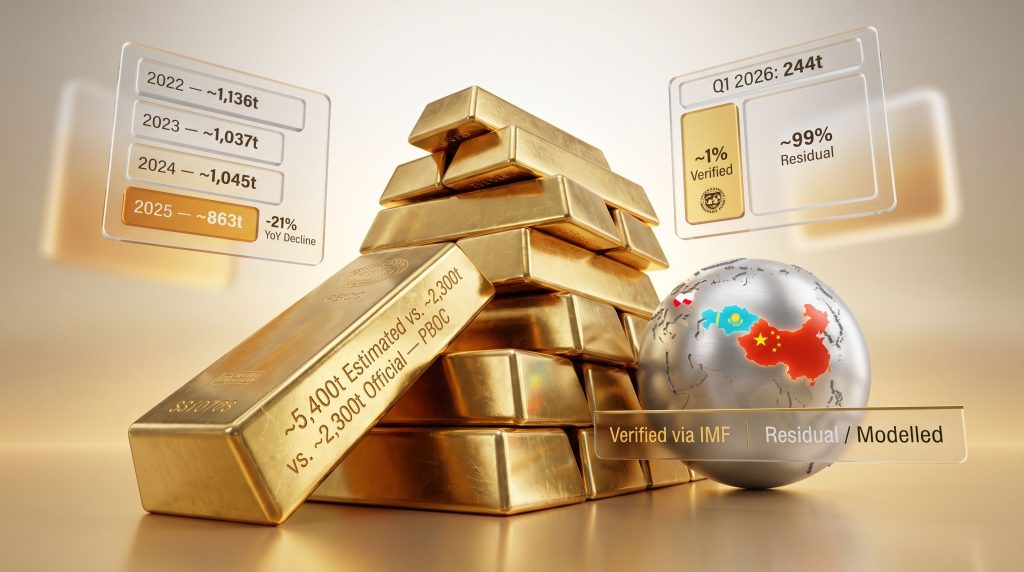 central bank gold buying estimates infographic with gold bars
