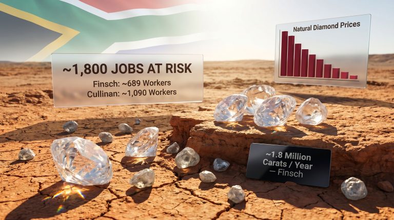 Petra Diamonds business rescue and Cullinan retrenchments infographic