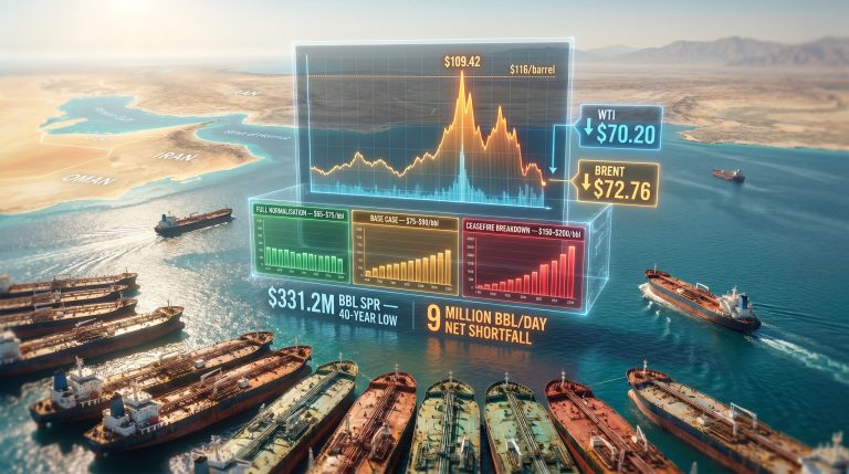 Hormuz oil supply surge priced in chart
