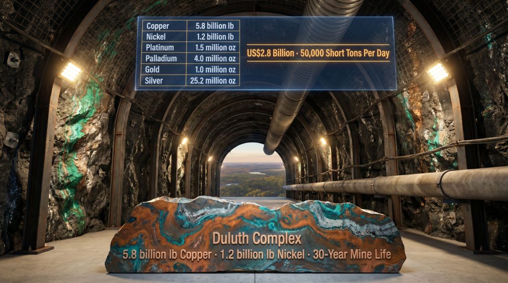 Duluth Twin Metals project prefeasibility study infographic