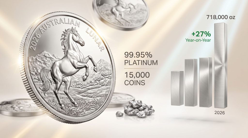 Perth Mint 1/10 oz platinum bullion coin Australian Lunar range infographic