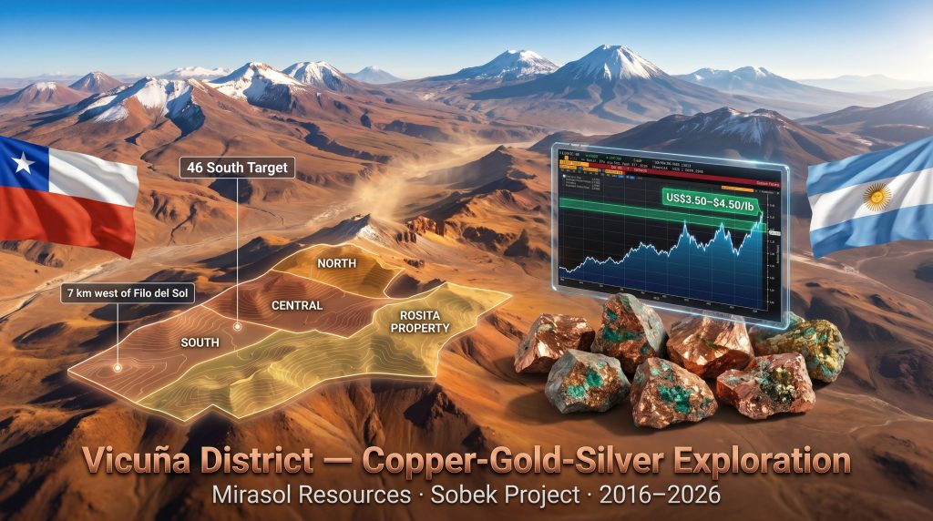Mirasol Sobek copper mine in the Vicuña district map