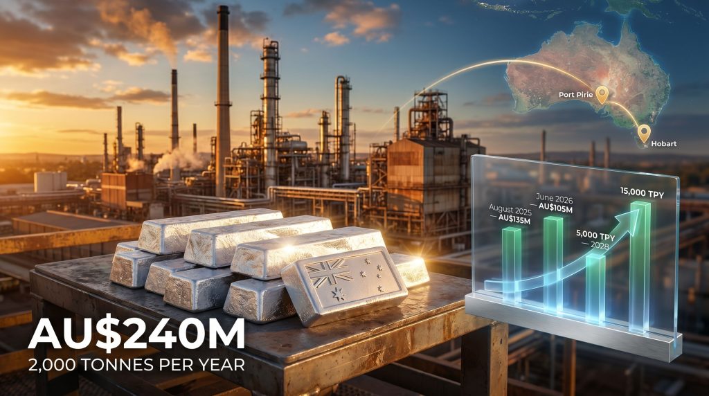 Nyrstar government funding and antimony production growth infographic