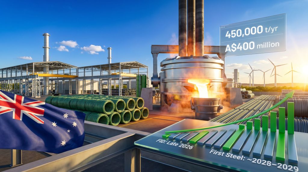Western Australia EAF steel mill concept rendering