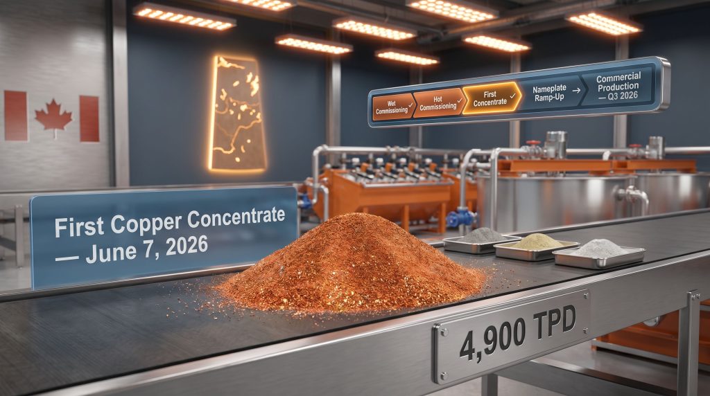 McIlvenna Bay production milestone first copper concentrate