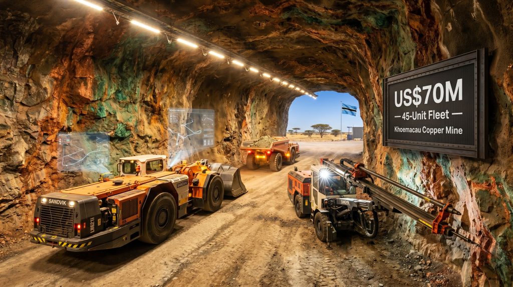 Sandvik JCHX order for Khoemacau copper mine in Botswana underground fleet
