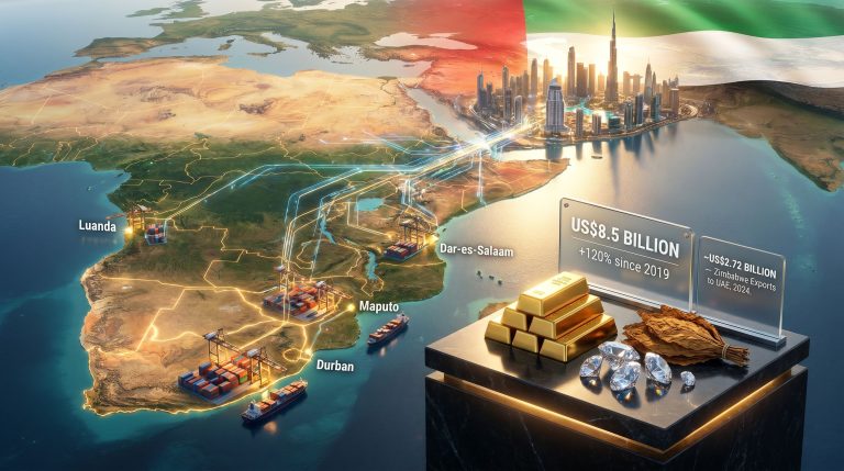 UAE–SADC trade corridor map and exports
