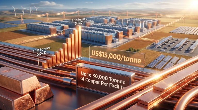 copper demand from AI data centres surges