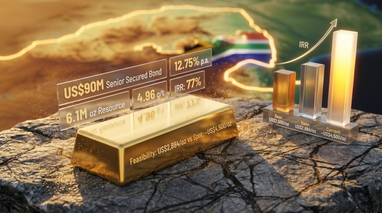 Theta Gold Mines US$90m bond funding infographic