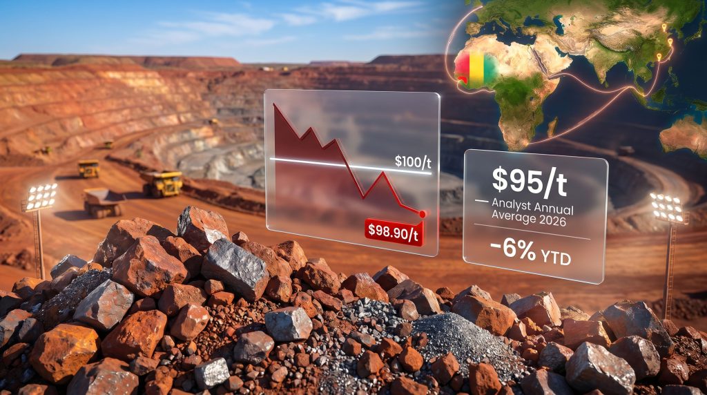 iron ore price below $100 mining chart