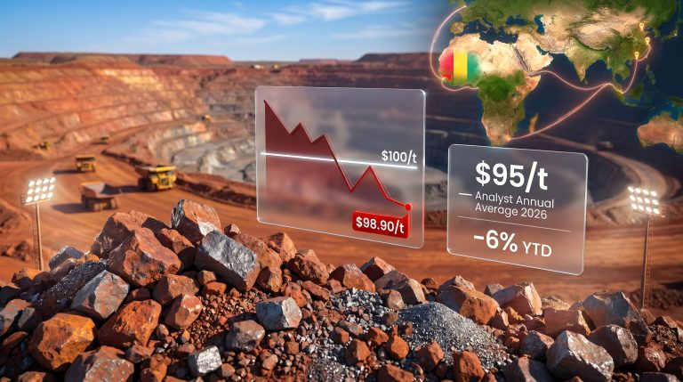 iron ore price below $100 mining chart