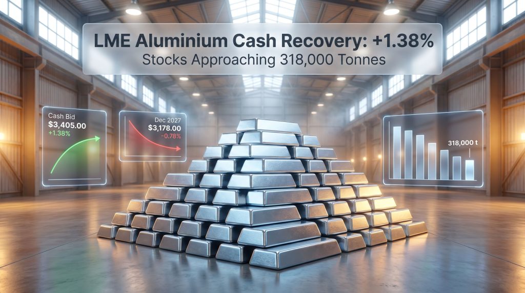 LME aluminium price and inventory decline chart