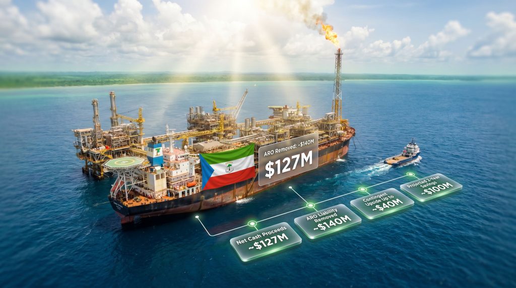 Kosmos Equatorial Guinea asset divestment offshore platform sale