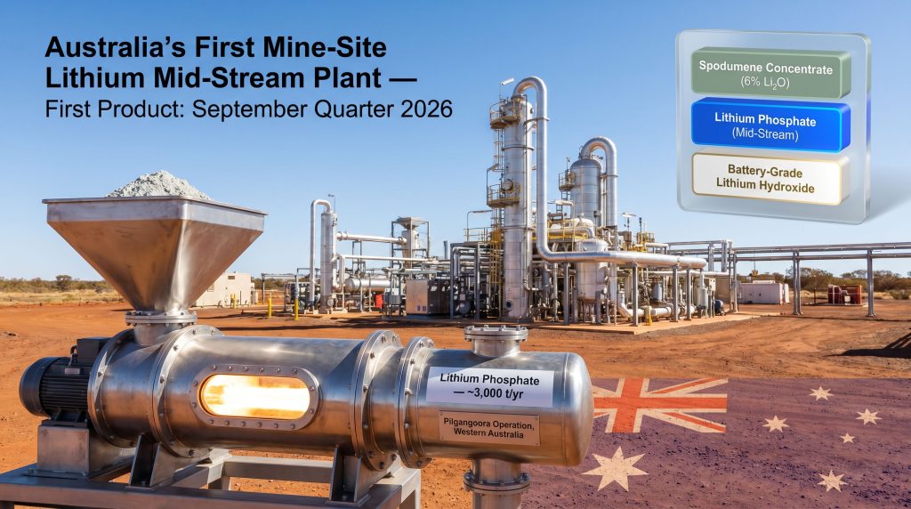 PLS Pilgangoora lithium mid-stream processing plant rendering