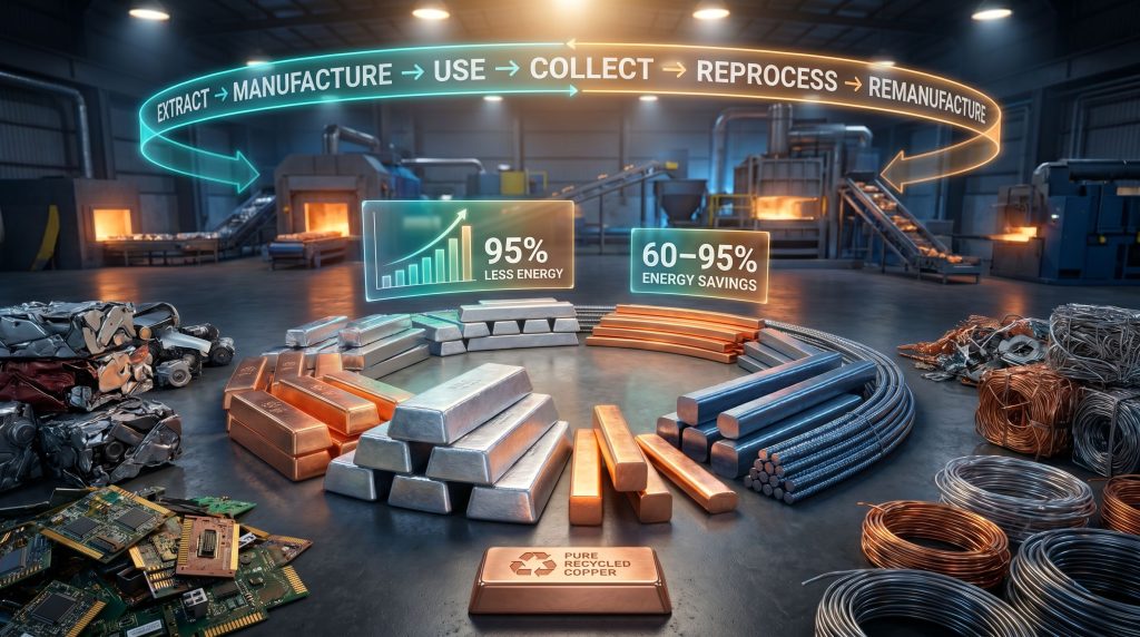 metal recycling for sustainable economies process visualization