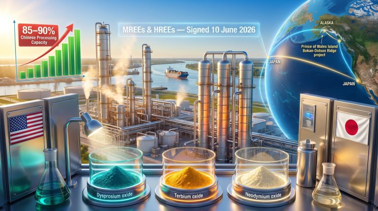 Ucore SCOA North American rare earth supply chain map and refinery