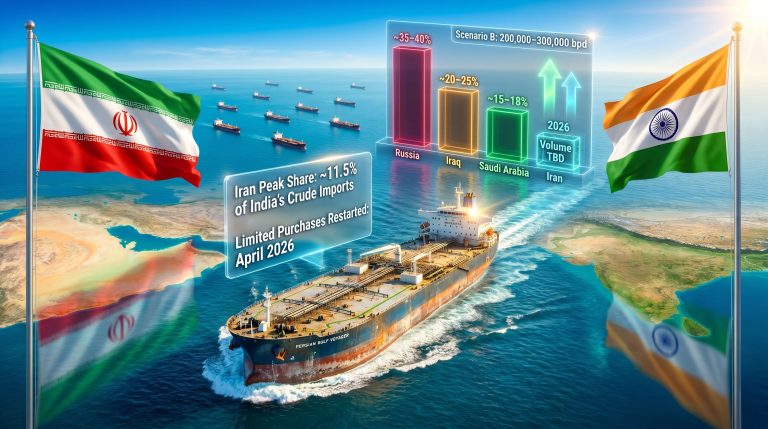 Iran crude exports to India infographic scene