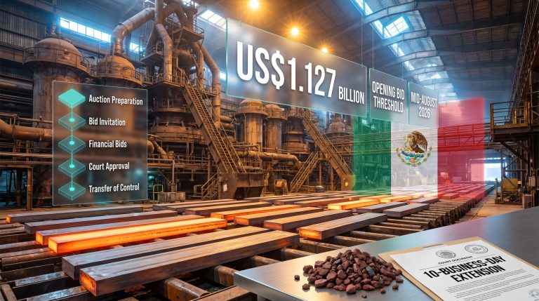 Mexico extends AHMSA and Minosa auction preparation by 10 days infographic