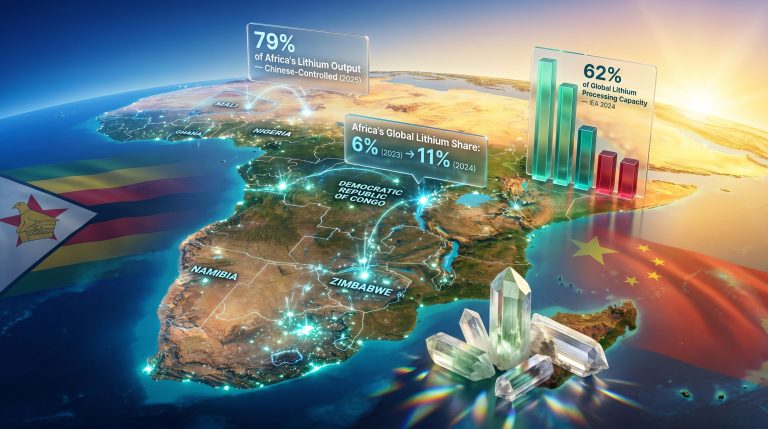 China in Africa's lithium industry map infographic
