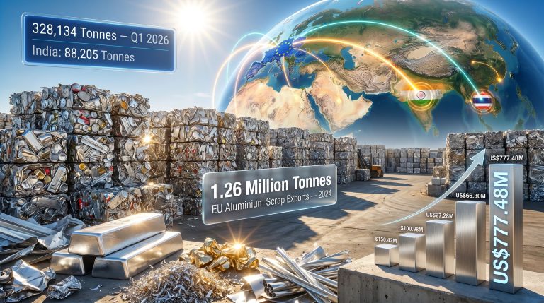 EU aluminium scrap exports to India and Thailand infographic