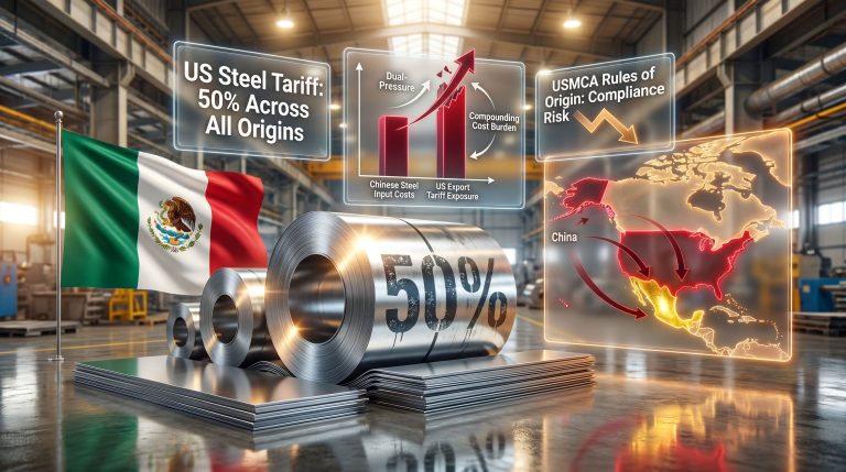 US tariffs amplify China steel pressure on Mexico infographic