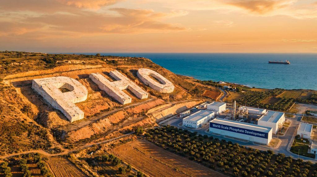 Phosco Ltd-PHO-PHO hillside sculpture beside coastal phosphate plant