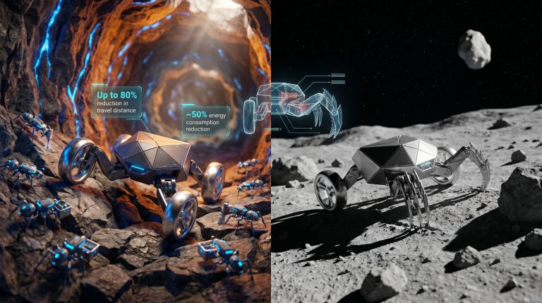 insect-inspired mining robots in cave and space