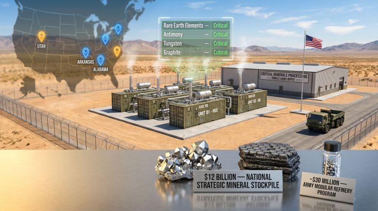 US army bases critical minerals plants map and refinery