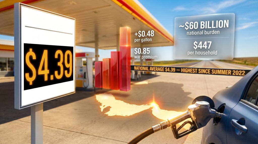 Iran war impact on US gas prices infographic