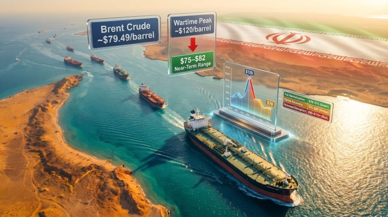 Strait of Hormuz reopening oil prices chart
