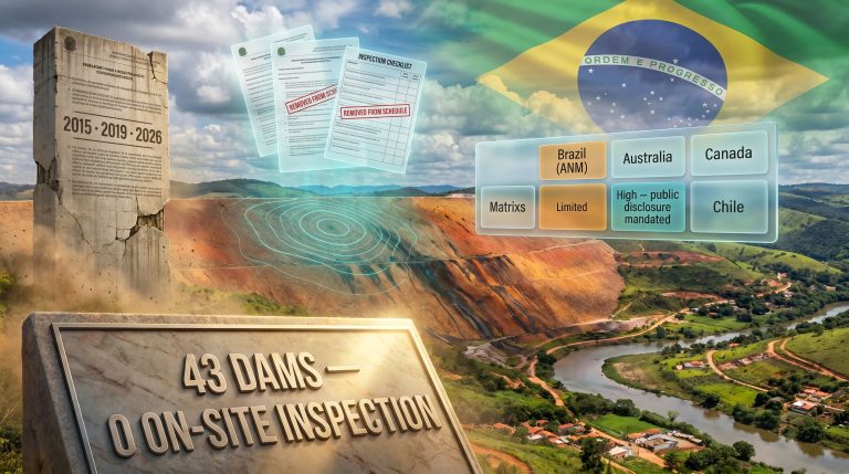 Brazil tailings dams without oversight infographic montage