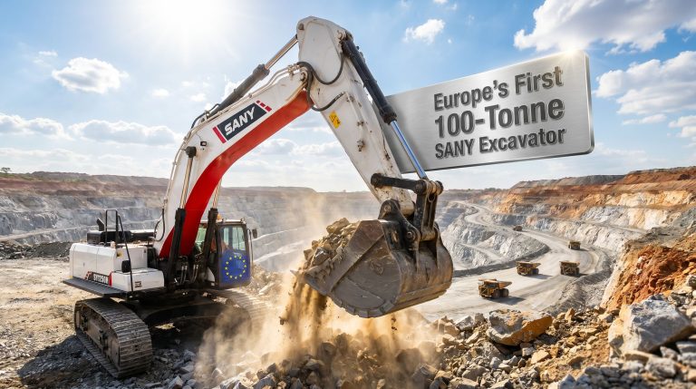 Europe's first 100t SANY excavator mining site