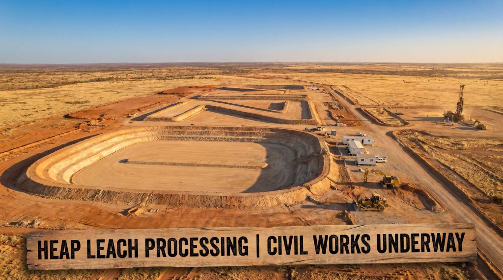 Ozaurum Resources Ltd-OZM-Heap leach processing civil works underway