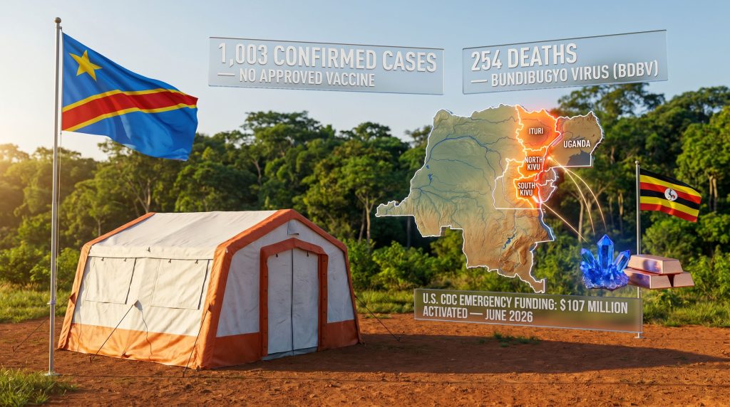 DR Congo Bundibugyo Ebola outbreak response map