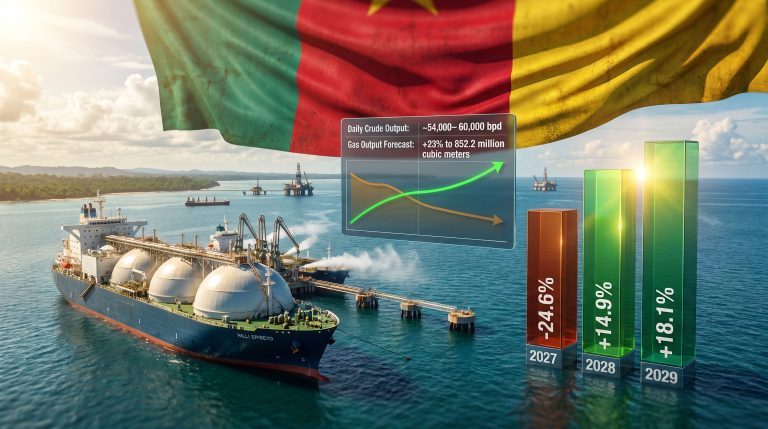 Cameroon oil and gas activity drop and rebound chart