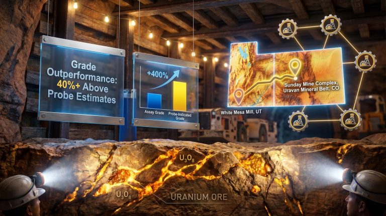 Western Uranium higher-than-expected uranium grades Sunday Mine Complex infographic