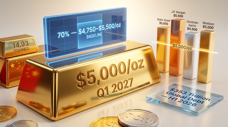 State Street gold forecast $5,000 by Q1 2027 chart
